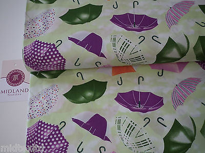 Umbrella Print 100% Cotton Poplin Fabric, 45' Wide. Craft Cotton M26 Mtex - Midland Textiles & Fabric