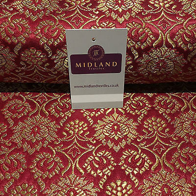 Indian Banarsi Gold Floral Faux Silk Brocade Fabric 44 ' M711 Mtex - Midland Textiles & Fabric