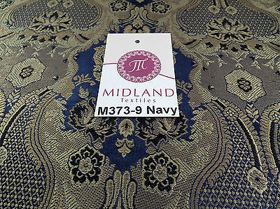 Indian Banarsi Gold Metallic Ornamental floral brocade fabric M373 Mtex 40' wide - Midland Textiles & Fabric