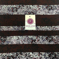 Burgundy and Lilac striped floral Dull Moss Crepe High Street Fabric 58' M401-11 - Midland Textiles & Fabric