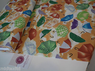 Umbrella Print 100% Cotton Poplin Fabric, 45