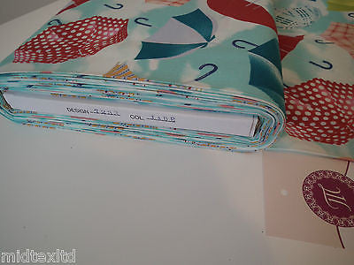 Umbrella Print 100% Cotton Poplin Fabric, 45' Wide. Craft Cotton M26 Mtex - Midland Textiles & Fabric
