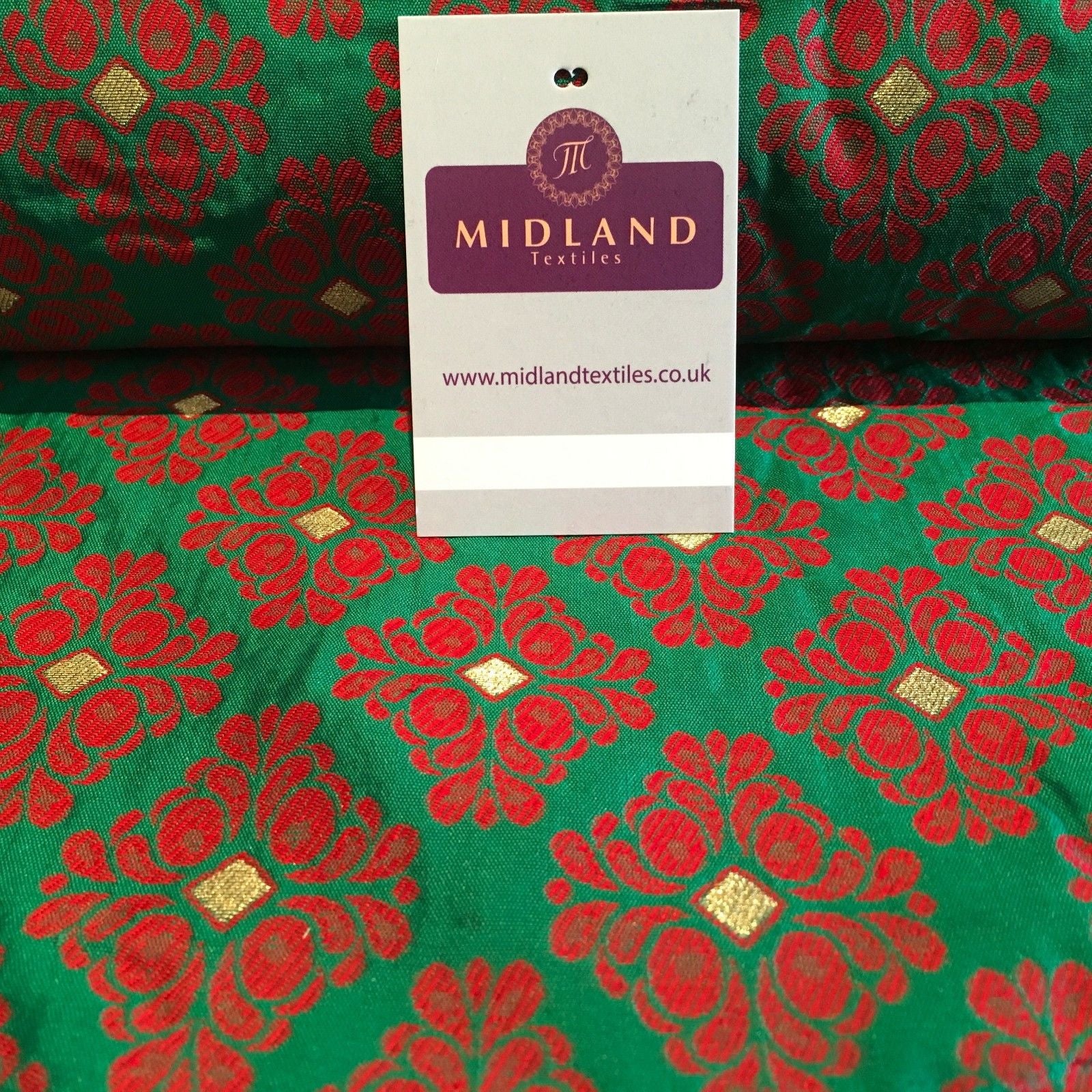 Indian Floral Gold geometric Jacquard brocade waistcoat fabric 45'  M724 Mtex - Midland Textiles & Fabric