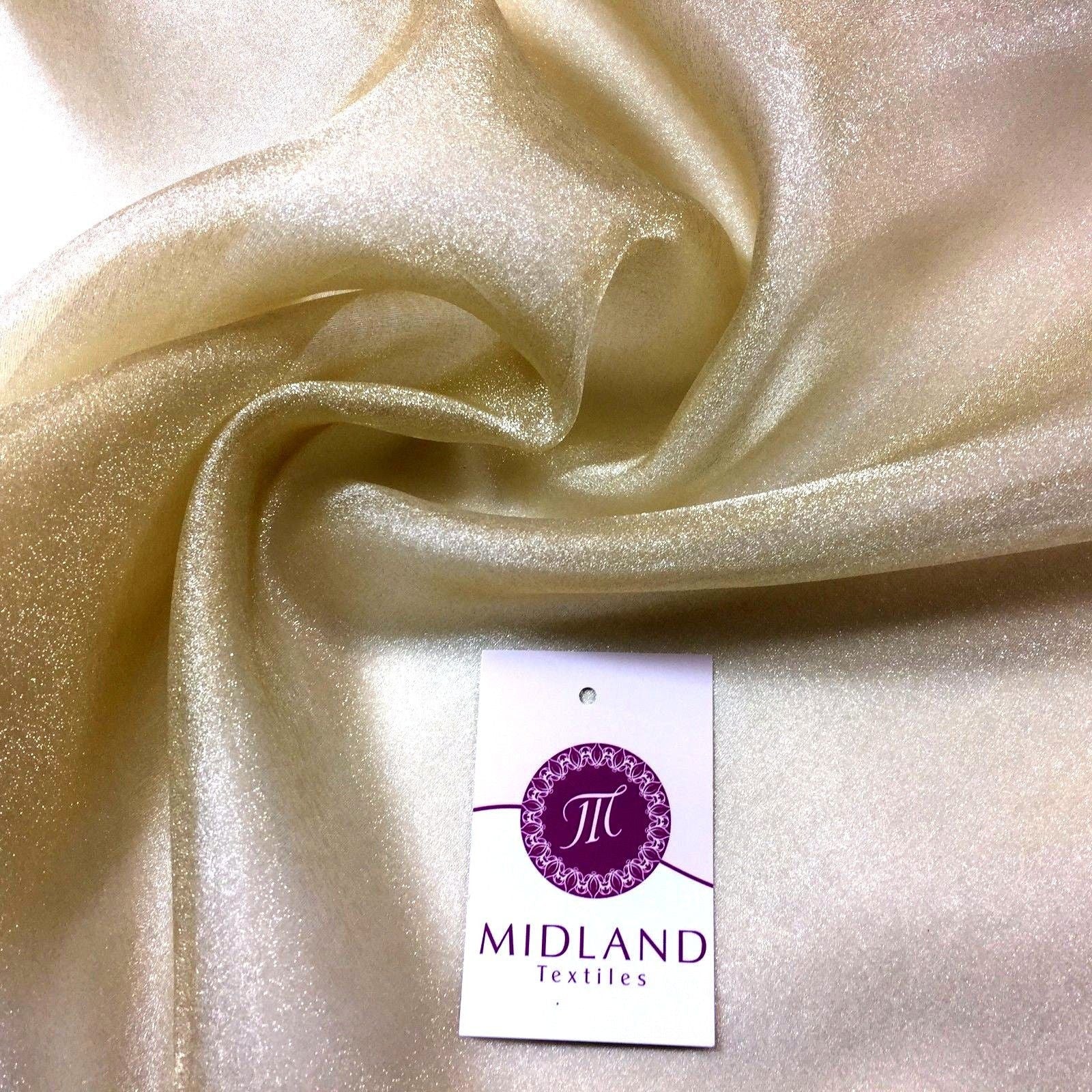 CRYSTAL ORGANZA WEDDING BRIDAL DANCE VEIL DRESS FABRIC MATERIAL 45" WIDE M111 - Midland Textiles & Fabric