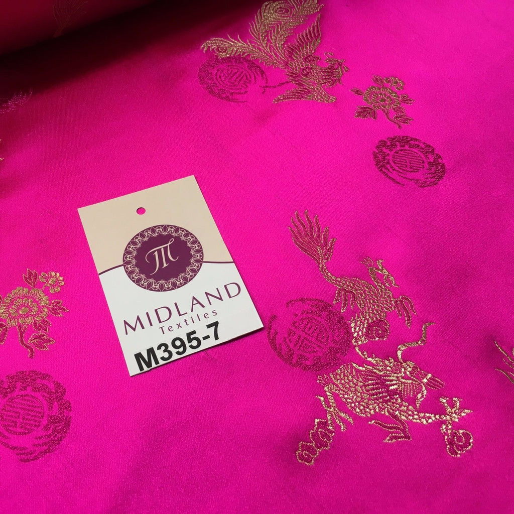 Traditional Cerise Pink Chinese Oriental Satin brocade 45