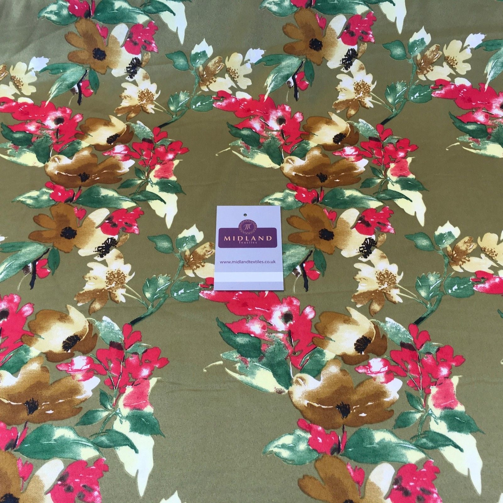 Silky Smooth Floral Satin Dress, Scarf fabric 58' Wide M727 Mtex - Midland Textiles & Fabric