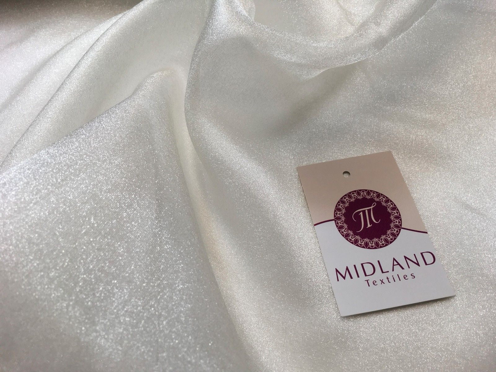 CRYSTAL ORGANZA WEDDING BRIDAL DANCE VEIL DRESS FABRIC MATERIAL 45" WIDE M111 - Midland Textiles & Fabric