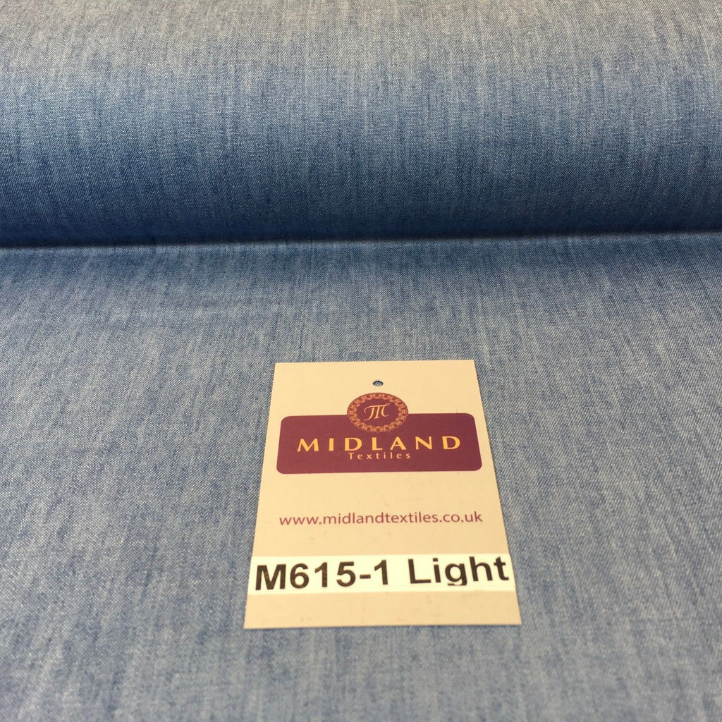 4oz Washed Denim Light-medium-dark blue 100% Cotton Fabric 146cm wide  M615 Mtex - Midland Textiles & Fabric