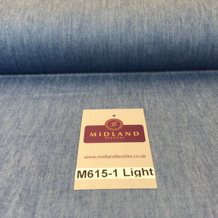 4oz Washed Denim Light-medium-dark blue 100% Cotton Fabric 146cm wide  M615 Mtex - Midland Textiles & Fabric