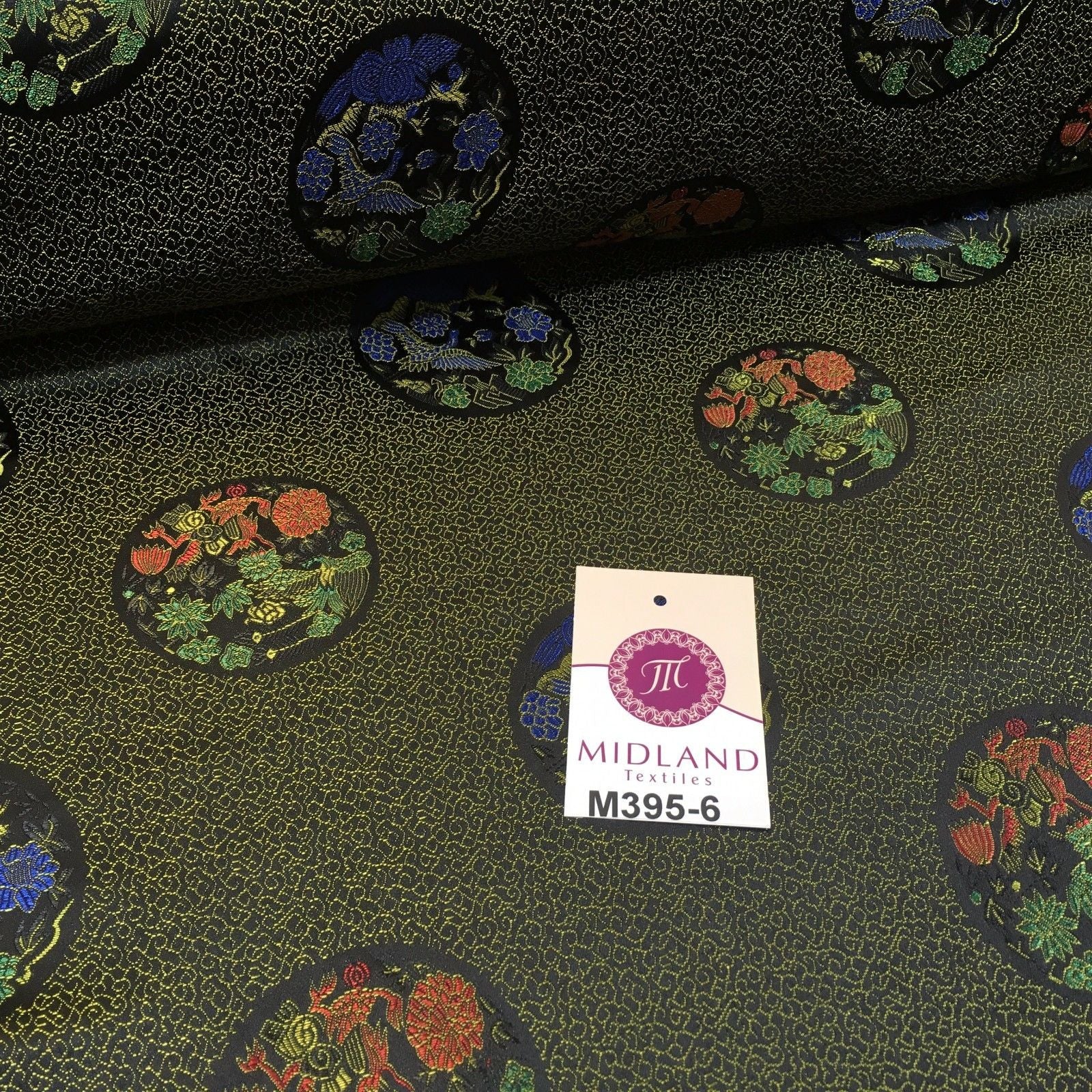 Traditional Chinese Authentic Black and Gold Silky Satin Brocade 45' M395-6 Mtex