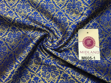 Indian Metallic Ornamental Jacquard faux silk banarsi Brocade 44" Wide M605 - Midland Textiles & Fabric