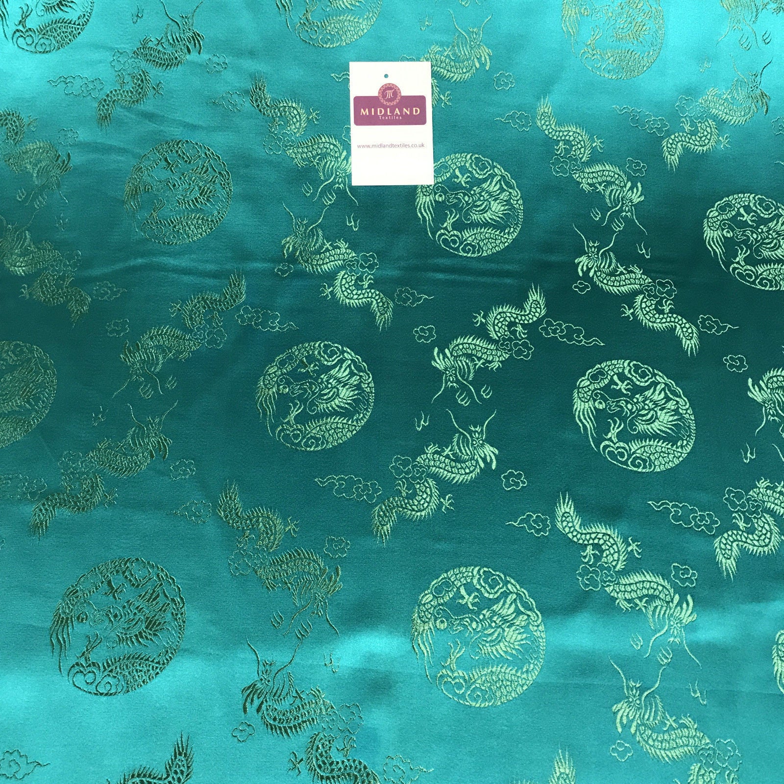 Traditional Oriental Gold Dragon Silk Satin Brocade 45' Wide M60 Mtex - Midland Textiles & Fabric