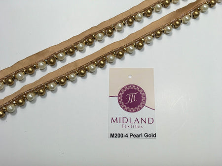 Vintage Pearl beaded Ribbon Crafting, Edging and Trimmings M200 Mtex - Midland Textiles & Fabric