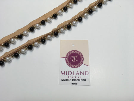 Vintage Pearl beaded Ribbon Crafting, Edging and Trimmings M200 Mtex - Midland Textiles & Fabric