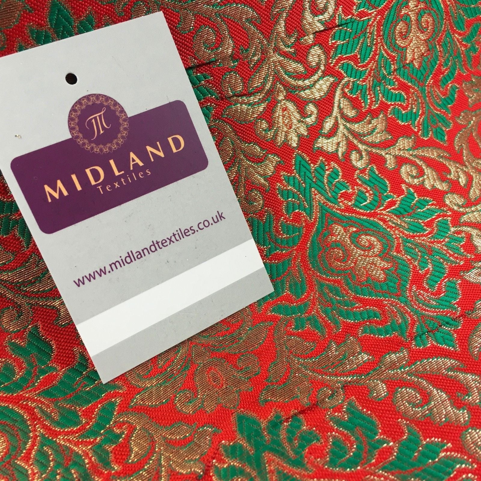 Indian Vintage Ornate jacquard Banarsi brocade waistcoat fabric 50' M725 Mtex - Midland Textiles & Fabric