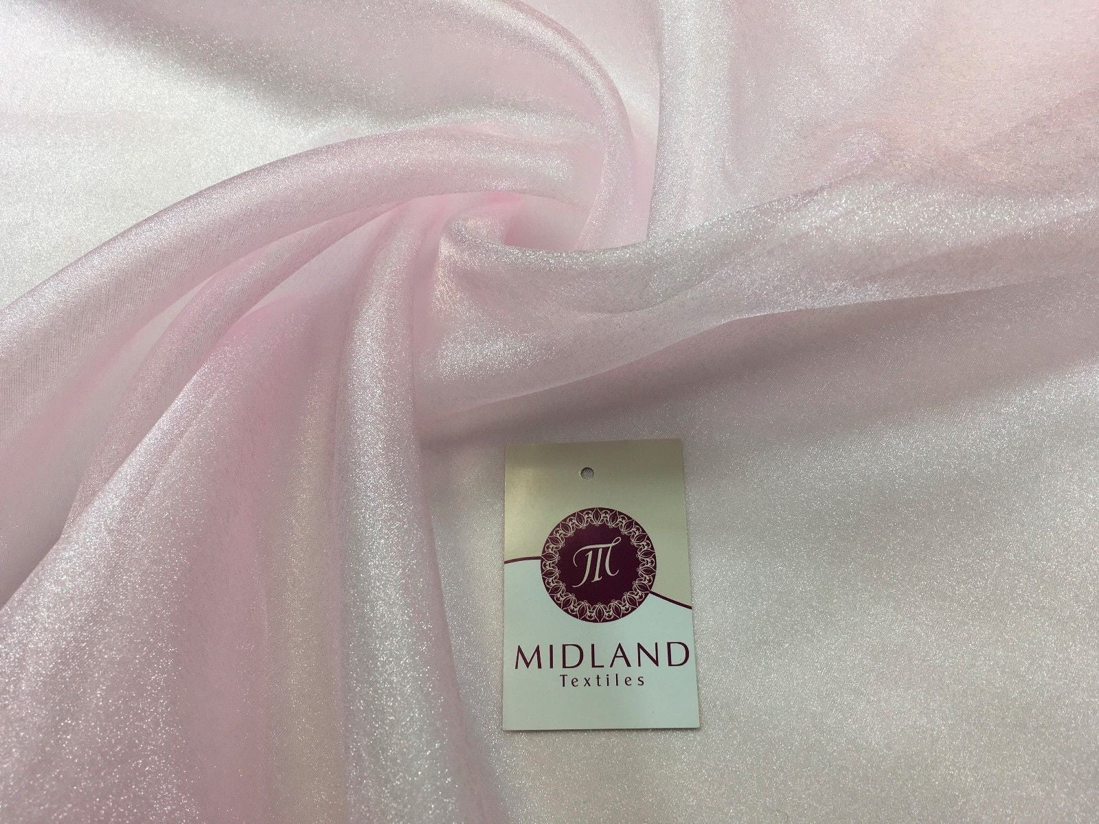 CRYSTAL ORGANZA WEDDING BRIDAL DANCE VEIL DRESS FABRIC MATERIAL 45' WIDE M111 - Midland Textiles & Fabric