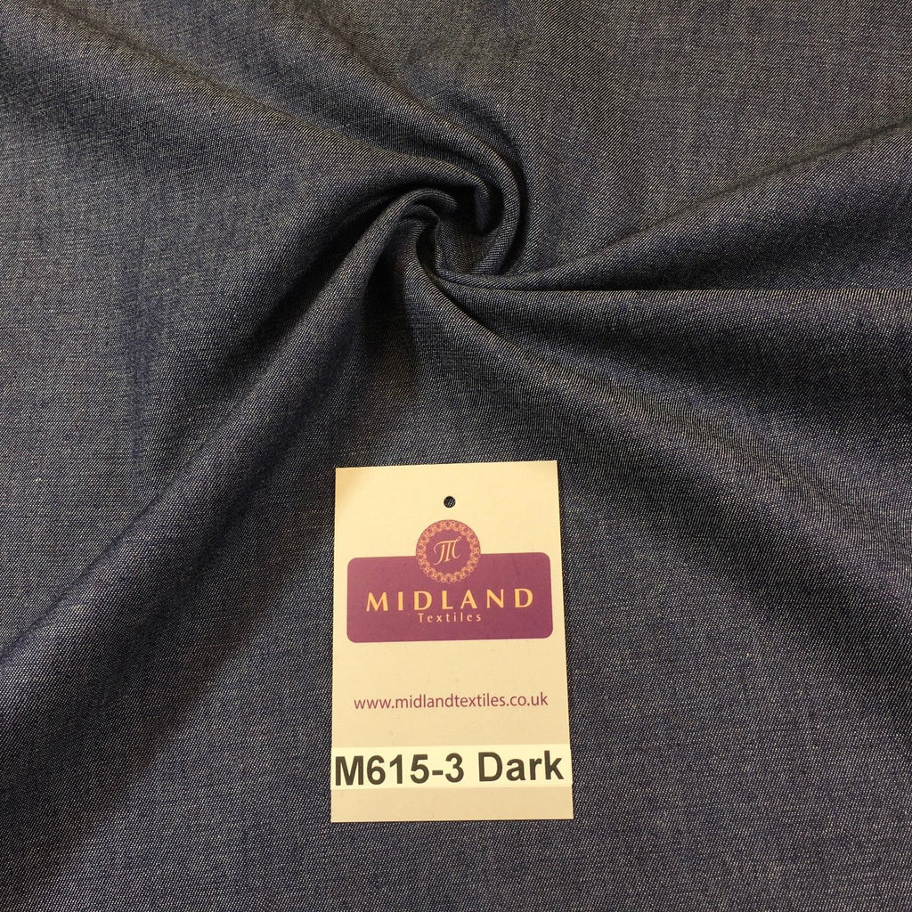 4oz Washed Denim Light-medium-dark blue 100% Cotton Fabric 146cm wide  M615 Mtex - Midland Textiles & Fabric