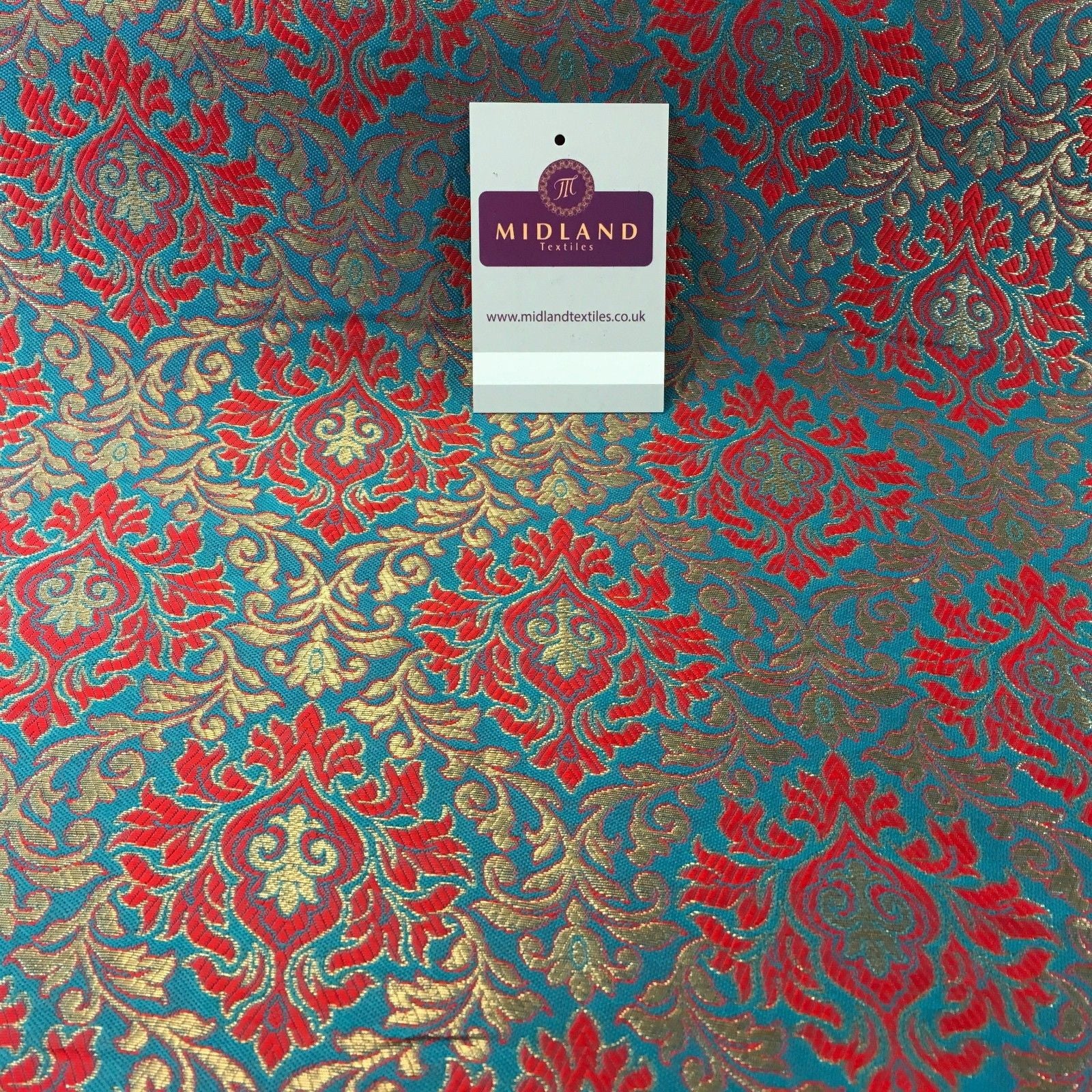 Indian Vintage Ornate jacquard Banarsi brocade waistcoat fabric 50' M725 Mtex - Midland Textiles & Fabric