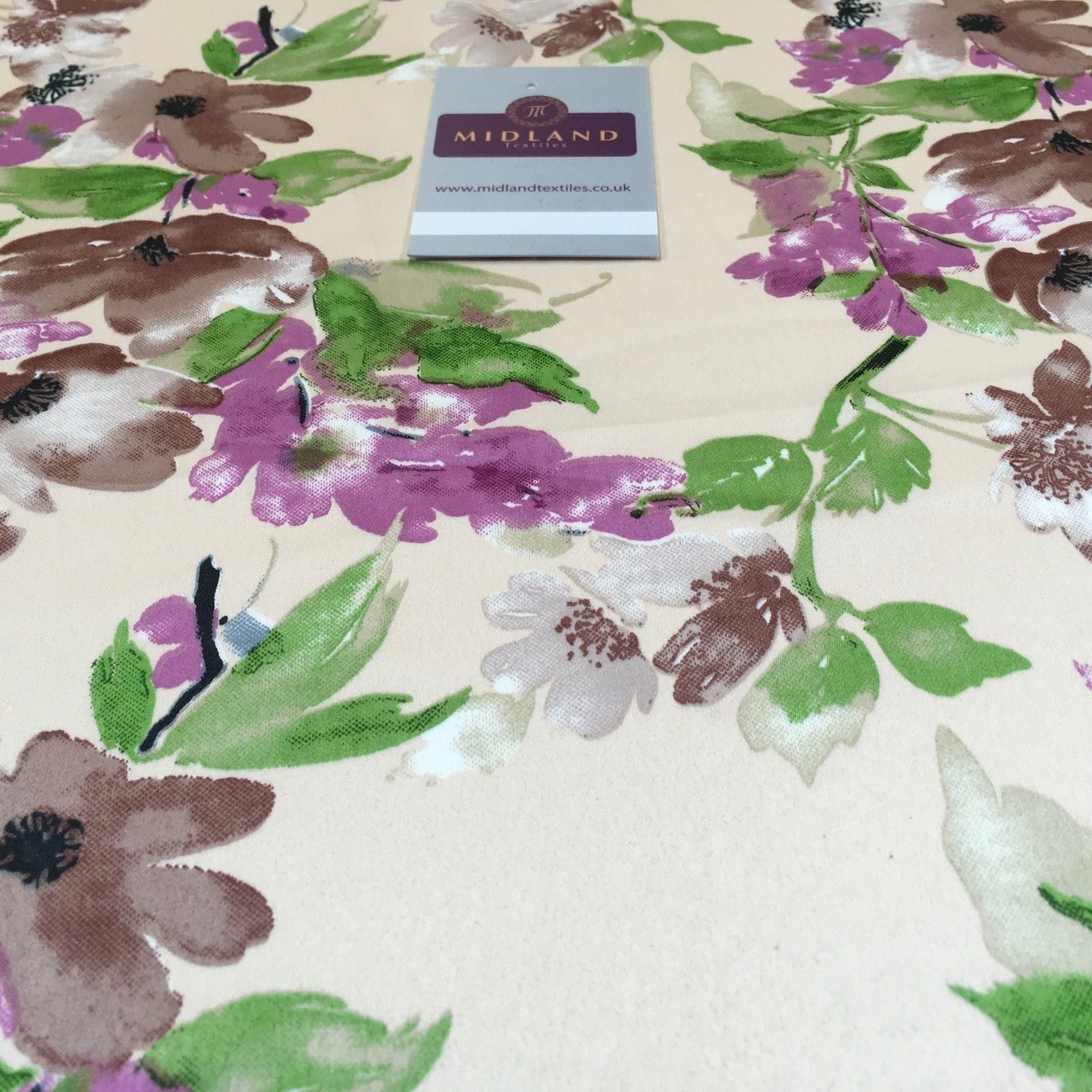 Silky Smooth Floral Satin Dress, Scarf fabric 58' Wide M727 Mtex - Midland Textiles & Fabric