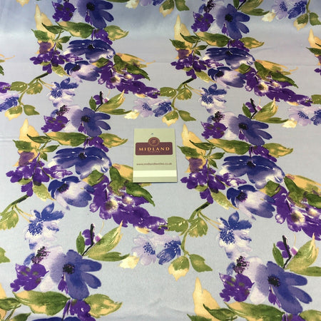 Silky Smooth Floral Satin Dress, Scarf fabric 58" Wide M727 Mtex - Midland Textiles & Fabric