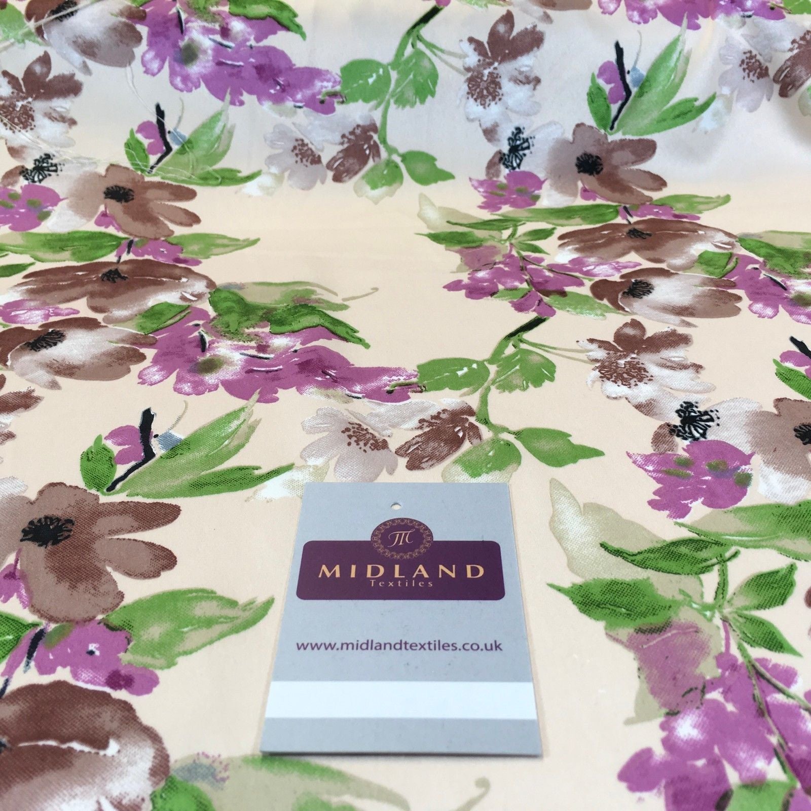 Silky Smooth Floral Satin Dress, Scarf fabric 58' Wide M727 Mtex - Midland Textiles & Fabric