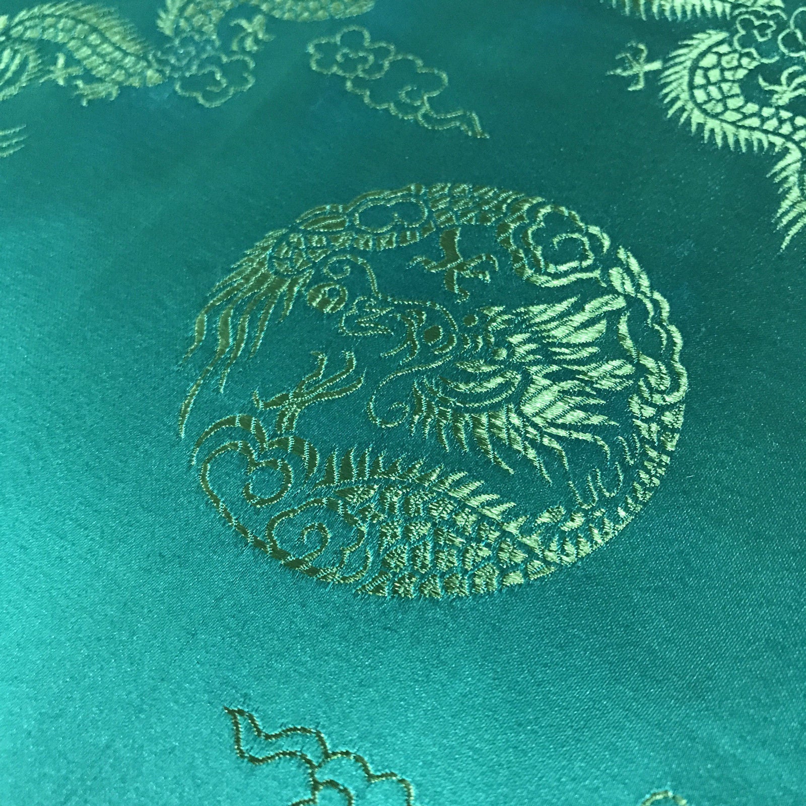 Traditional Oriental Gold Dragon Silk Satin Brocade 45' Wide M60 Mtex - Midland Textiles & Fabric