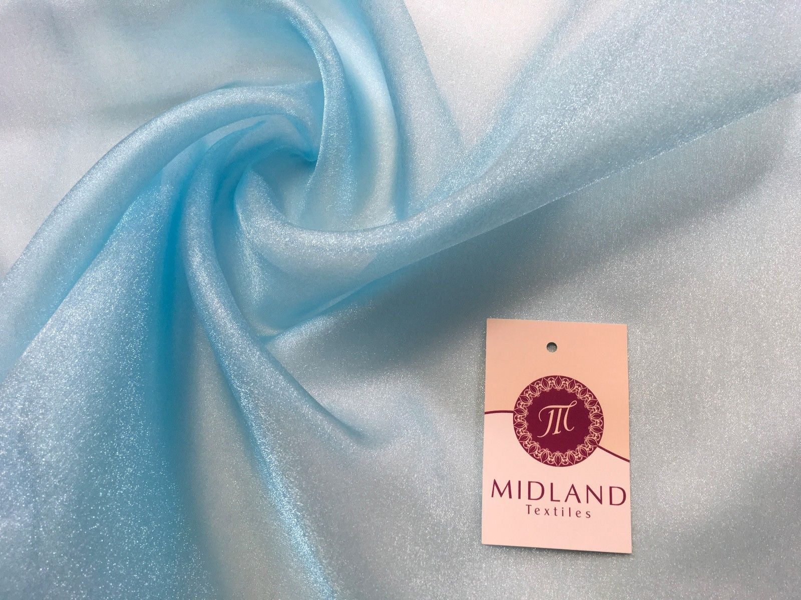 CRYSTAL ORGANZA WEDDING BRIDAL DANCE VEIL DRESS FABRIC MATERIAL 45' WIDE M111 - Midland Textiles & Fabric