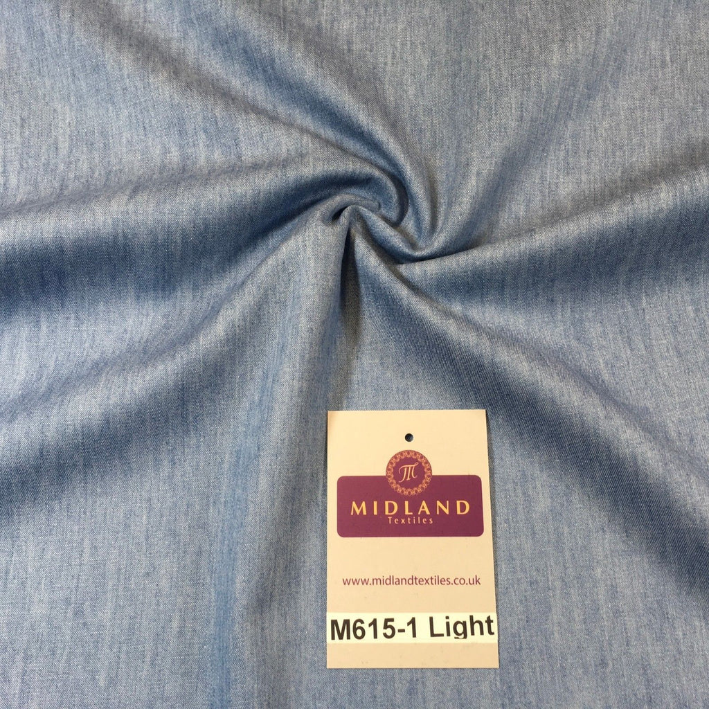 4oz Washed Denim Light-medium-dark blue 100% Cotton Fabric 146cm wide  M615 Mtex - Midland Textiles & Fabric