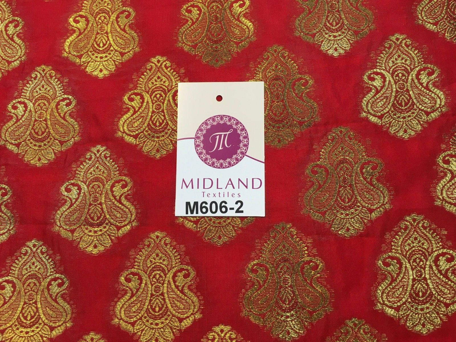 Indian Paisley Ornamental Metallic faux silk banarsi Brocade 44' Wide M606 - Midland Textiles & Fabric