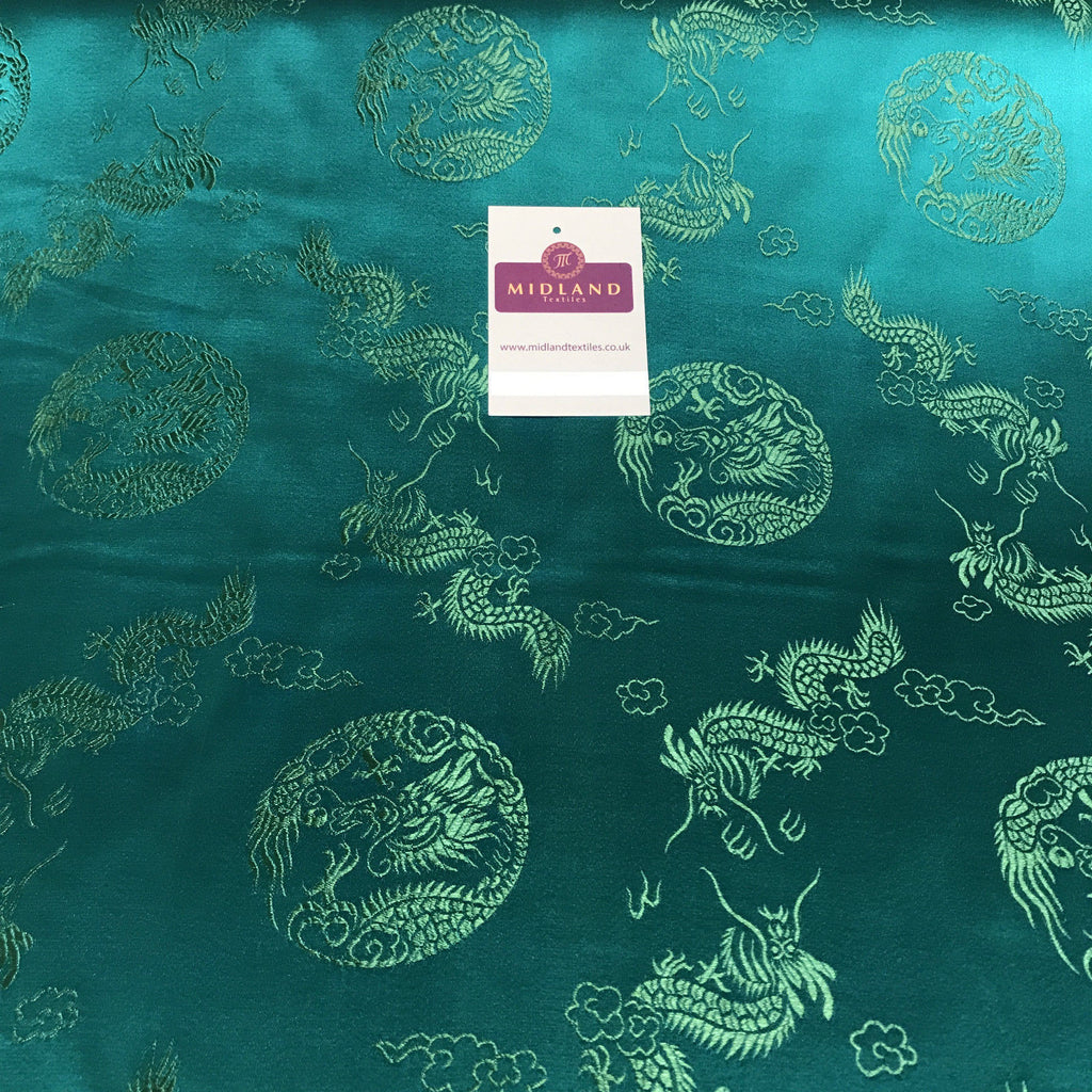 Traditional Oriental Gold Dragon Silk Satin Brocade 45