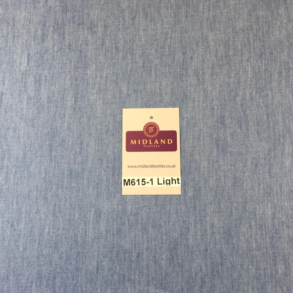 4oz Washed Denim Light-medium-dark blue 100% Cotton Fabric 146cm wide  M615 Mtex - Midland Textiles & Fabric