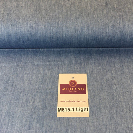 4oz Washed Denim Light-medium-dark blue 100% Cotton Fabric 146cm wide  M615 Mtex - Midland Textiles & Fabric