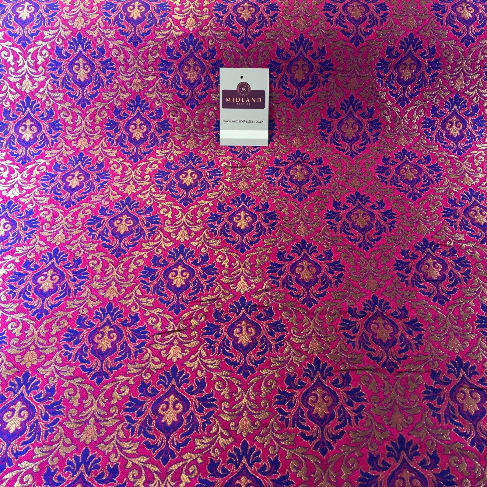 Indian Vintage Ornate jacquard Banarsi brocade waistcoat fabric 50' M725 Mtex - Midland Textiles & Fabric