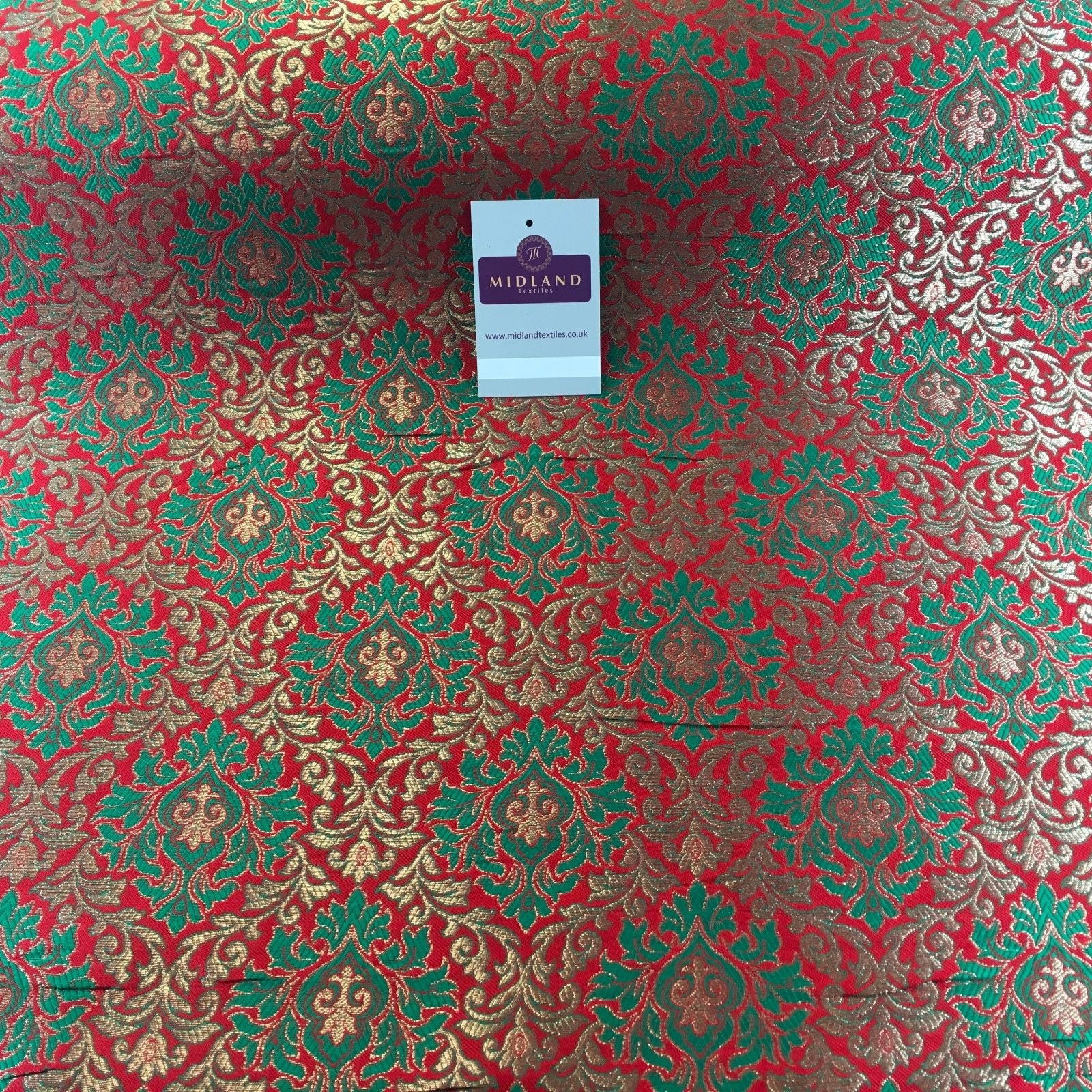 Indian Vintage Ornate jacquard Banarsi brocade waistcoat fabric 50' M725 Mtex - Midland Textiles & Fabric