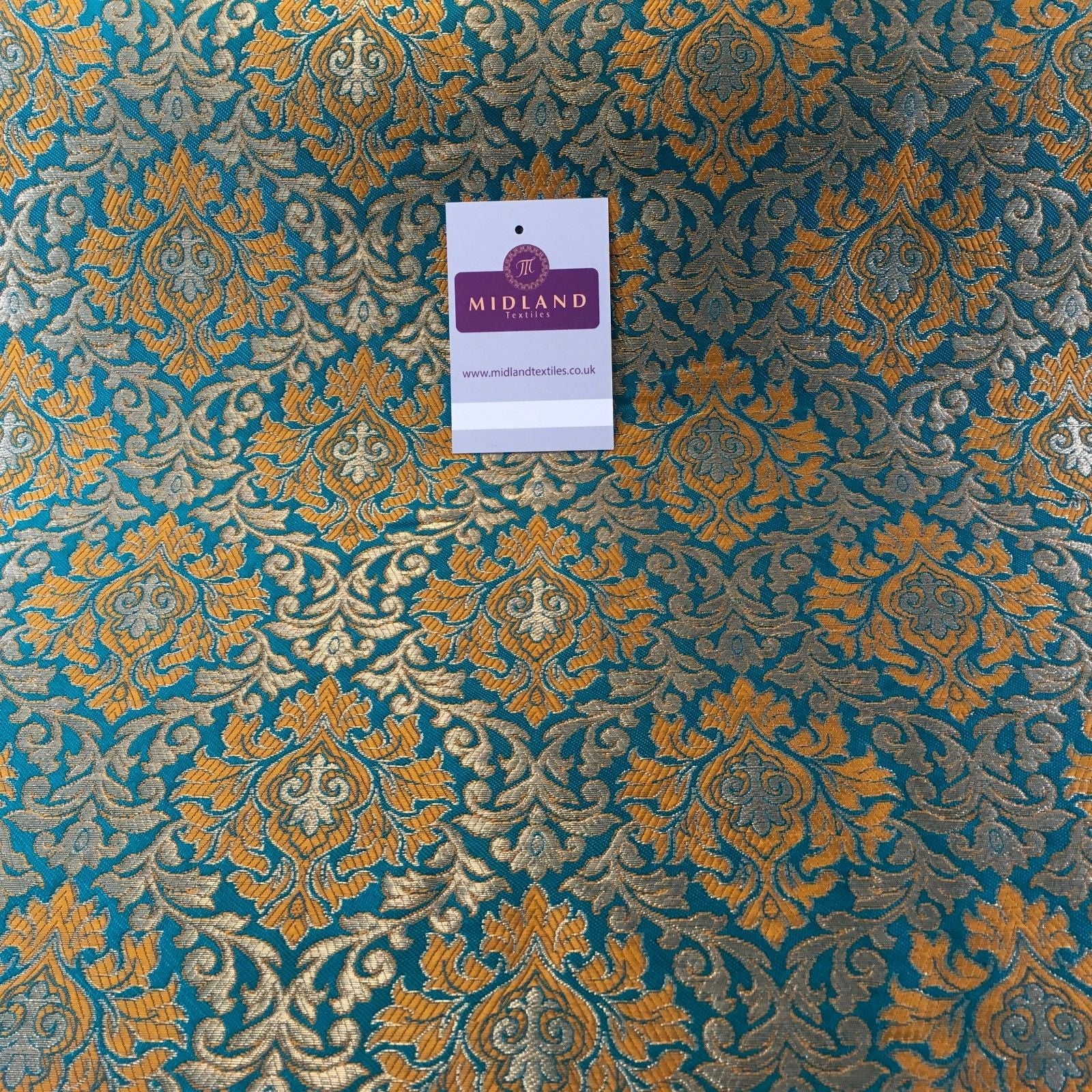 Indian Vintage Ornate jacquard Banarsi brocade waistcoat fabric 50' M725 Mtex - Midland Textiles & Fabric