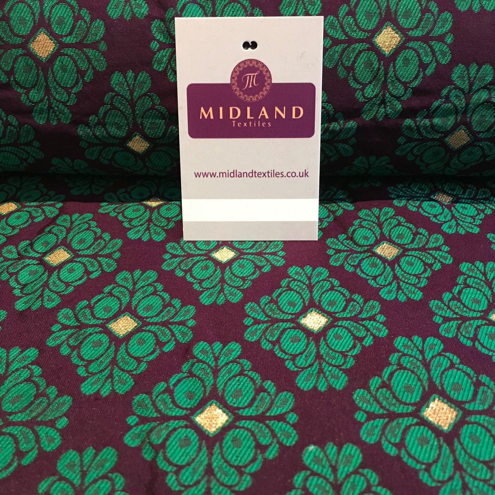 Indian Floral Gold geometric Jacquard brocade waistcoat fabric 45'  M724 Mtex - Midland Textiles & Fabric