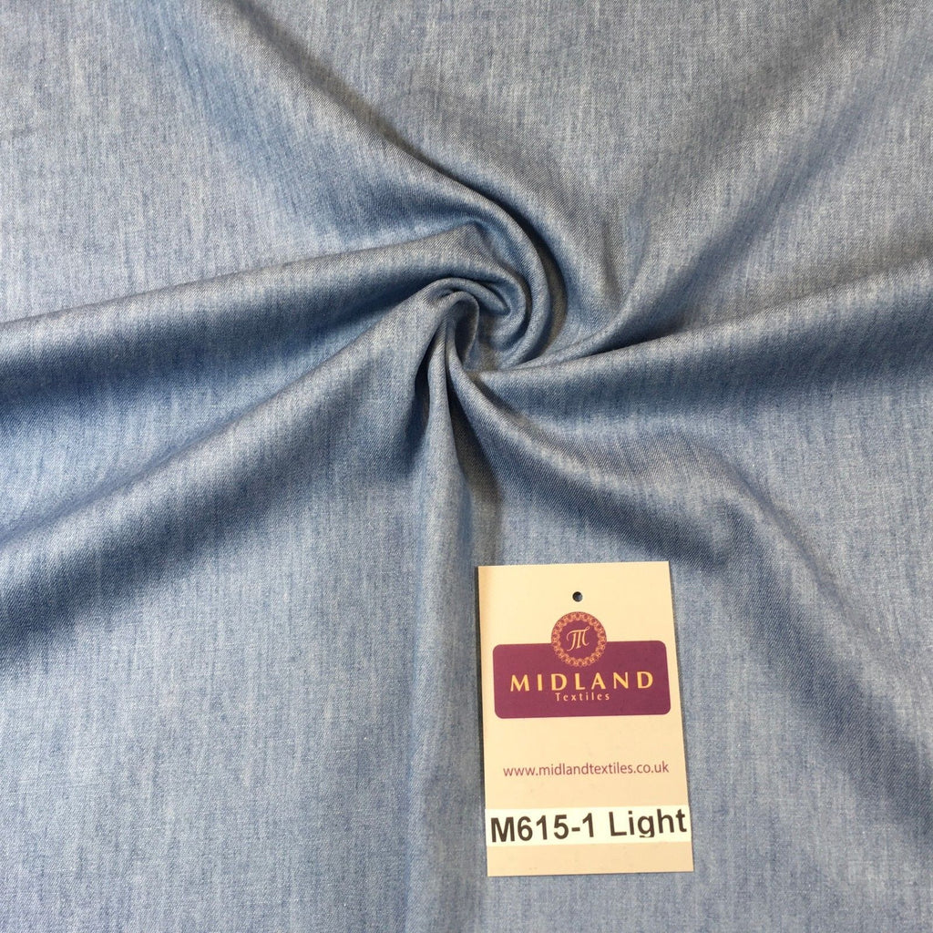 4oz Washed Denim Light-medium-dark blue 100% Cotton Fabric 146cm wide  M615 Mtex - Midland Textiles & Fabric