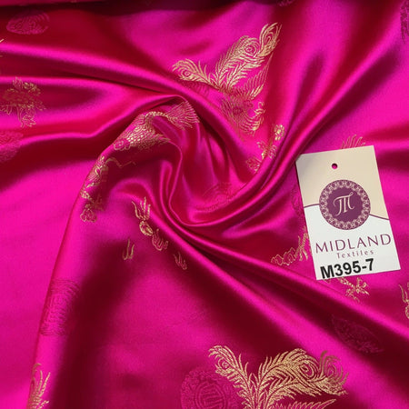 Traditional Cerise Pink Chinese Oriental Satin brocade 45" Wide M395-7 Mtex - Midland Textiles & Fabric