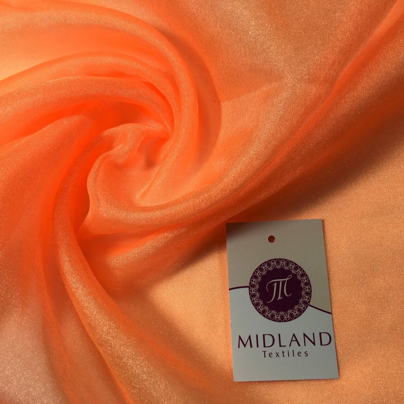 CRYSTAL ORGANZA WEDDING BRIDAL DANCE VEIL DRESS FABRIC MATERIAL 45' WIDE M111 - Midland Textiles & Fabric