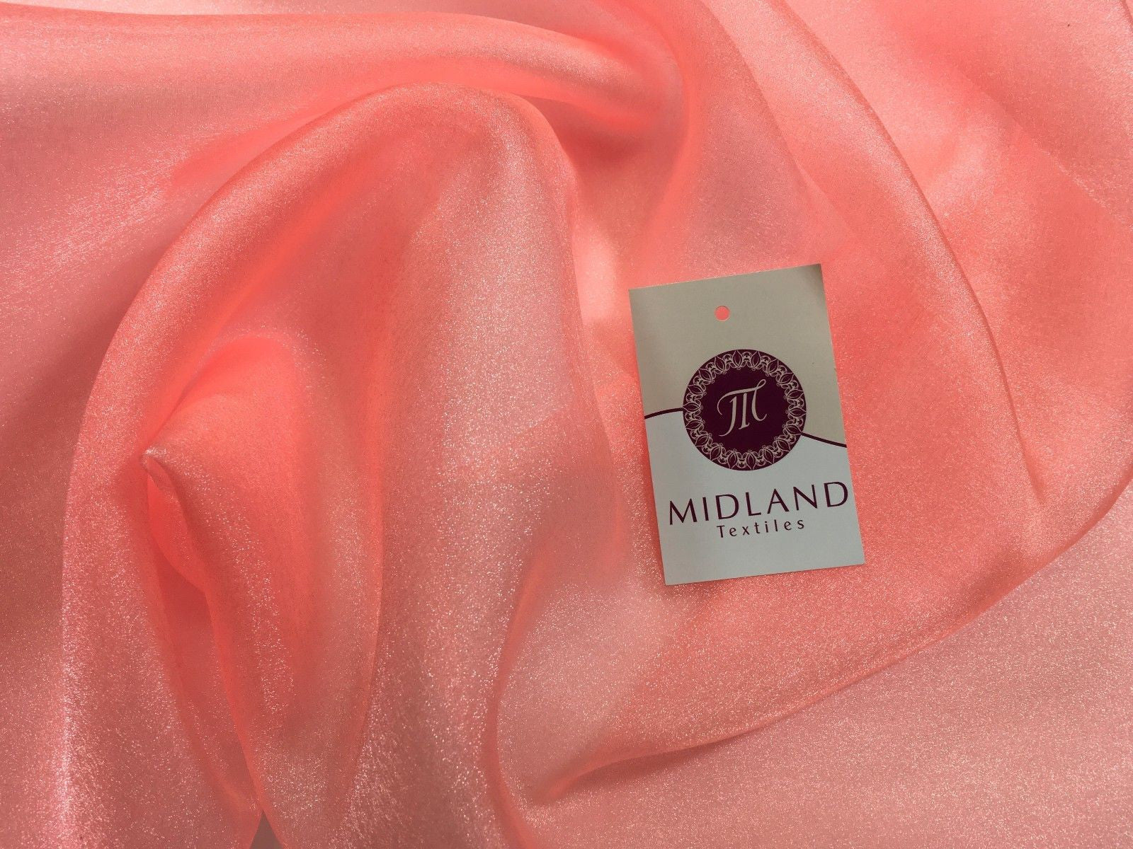 CRYSTAL ORGANZA WEDDING BRIDAL DANCE VEIL DRESS FABRIC MATERIAL 45" WIDE M111 - Midland Textiles & Fabric