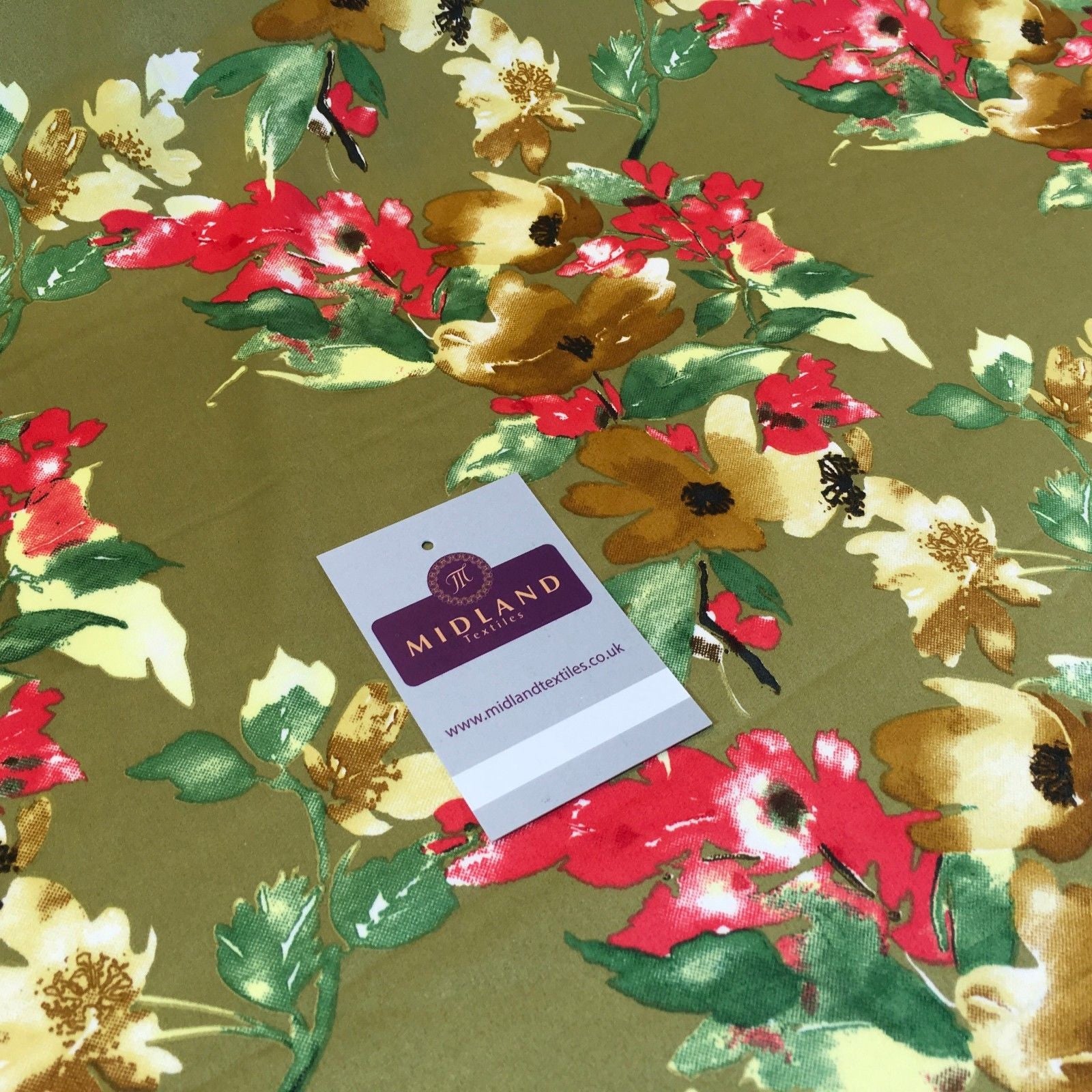 Silky Smooth Floral Satin Dress, Scarf fabric 58' Wide M727 Mtex - Midland Textiles & Fabric