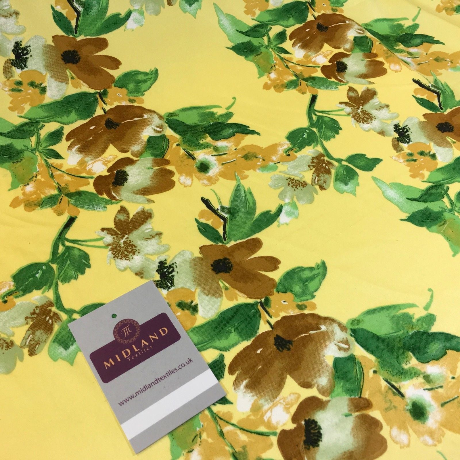 Silky Smooth Floral Satin Dress, Scarf fabric 58' Wide M727 Mtex - Midland Textiles & Fabric