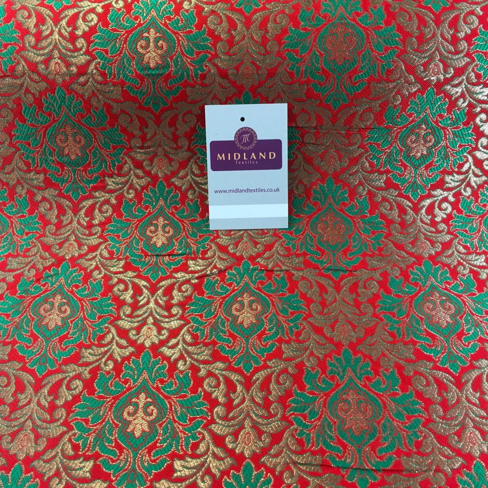 Indian Vintage Ornate jacquard Banarsi brocade waistcoat fabric 50' M725 Mtex - Midland Textiles & Fabric
