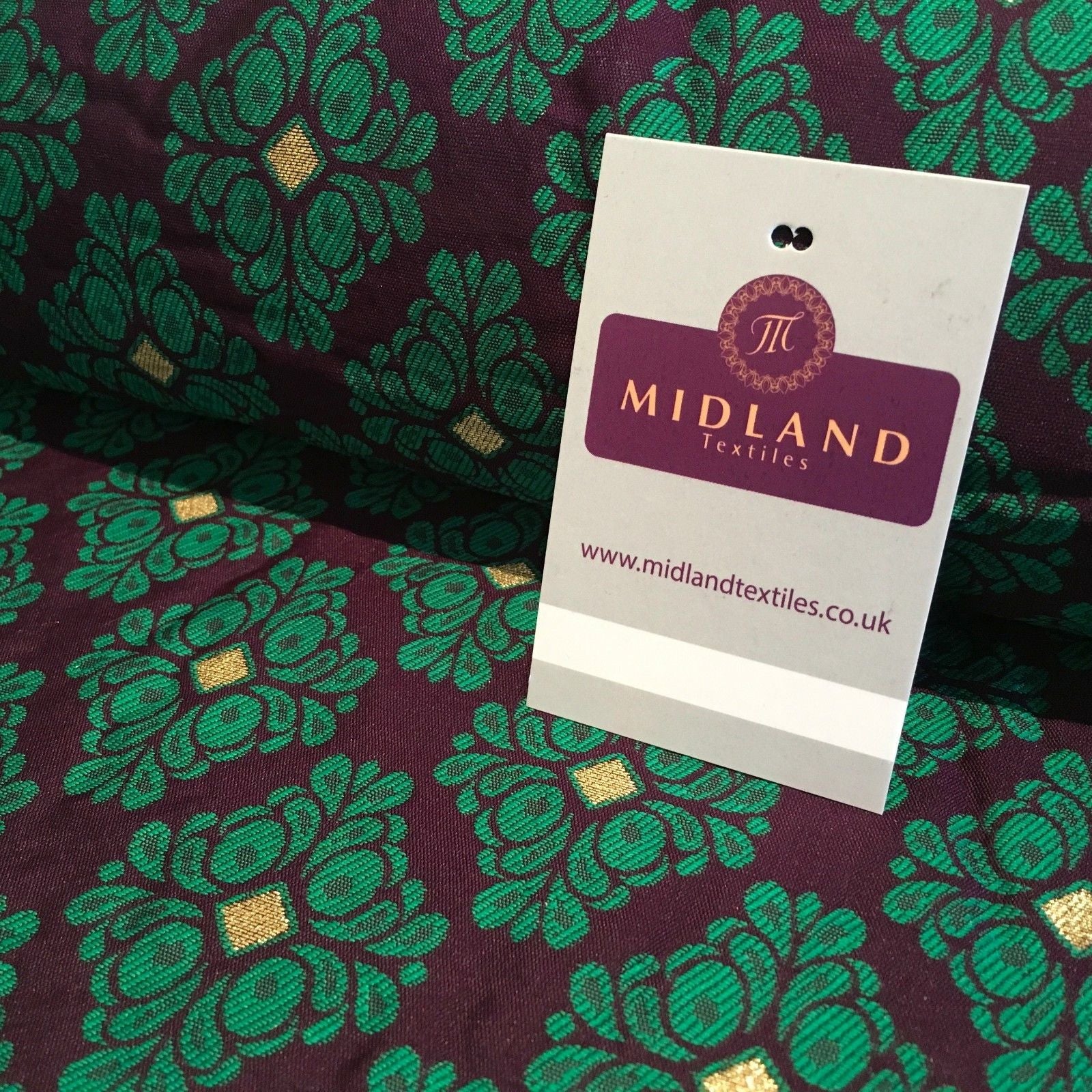 Indian Floral Gold geometric Jacquard brocade waistcoat fabric 45'  M724 Mtex - Midland Textiles & Fabric