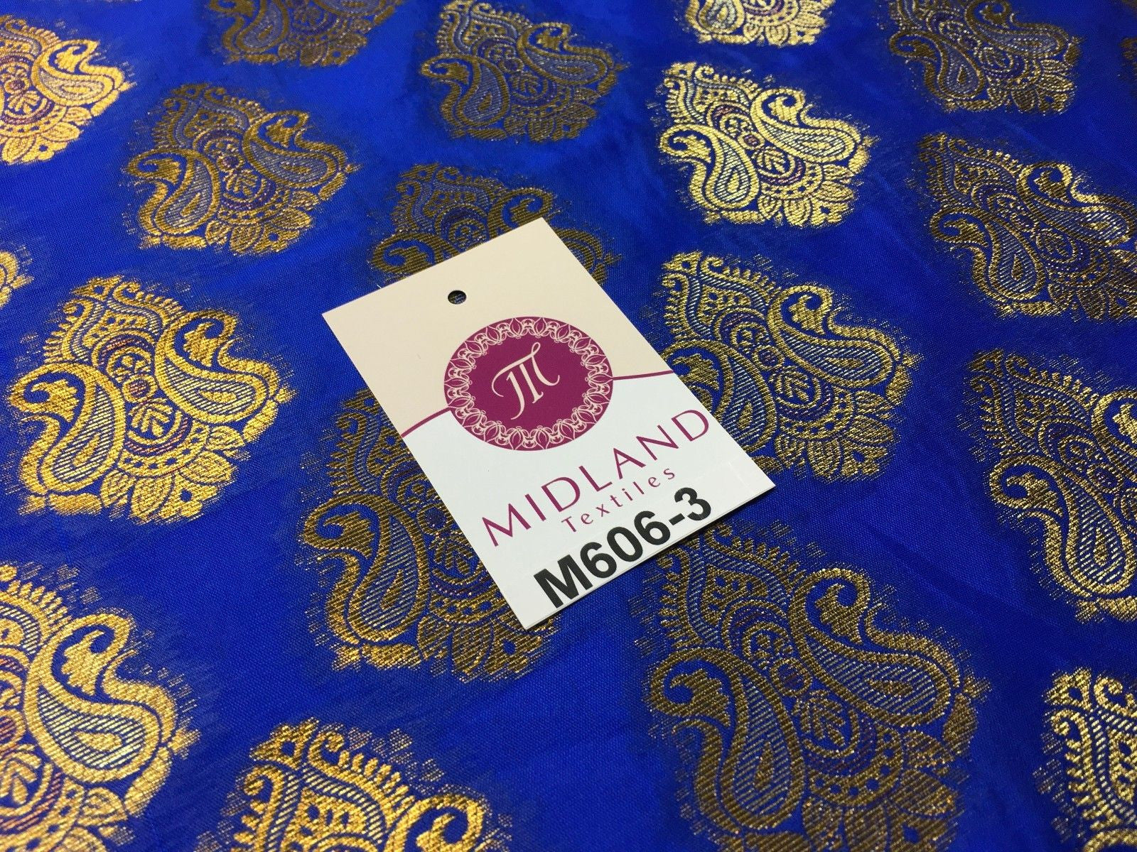 Indian Paisley Ornamental Metallic faux silk banarsi Brocade 44' Wide M606 - Midland Textiles & Fabric