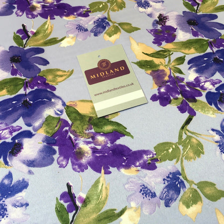 Silky Smooth Floral Satin Dress, Scarf fabric 58" Wide M727 Mtex - Midland Textiles & Fabric