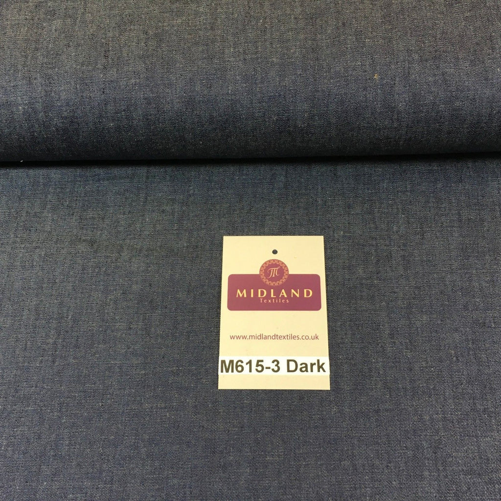 4oz Washed Denim Light-medium-dark blue 100% Cotton Fabric 146cm wide  M615 Mtex - Midland Textiles & Fabric