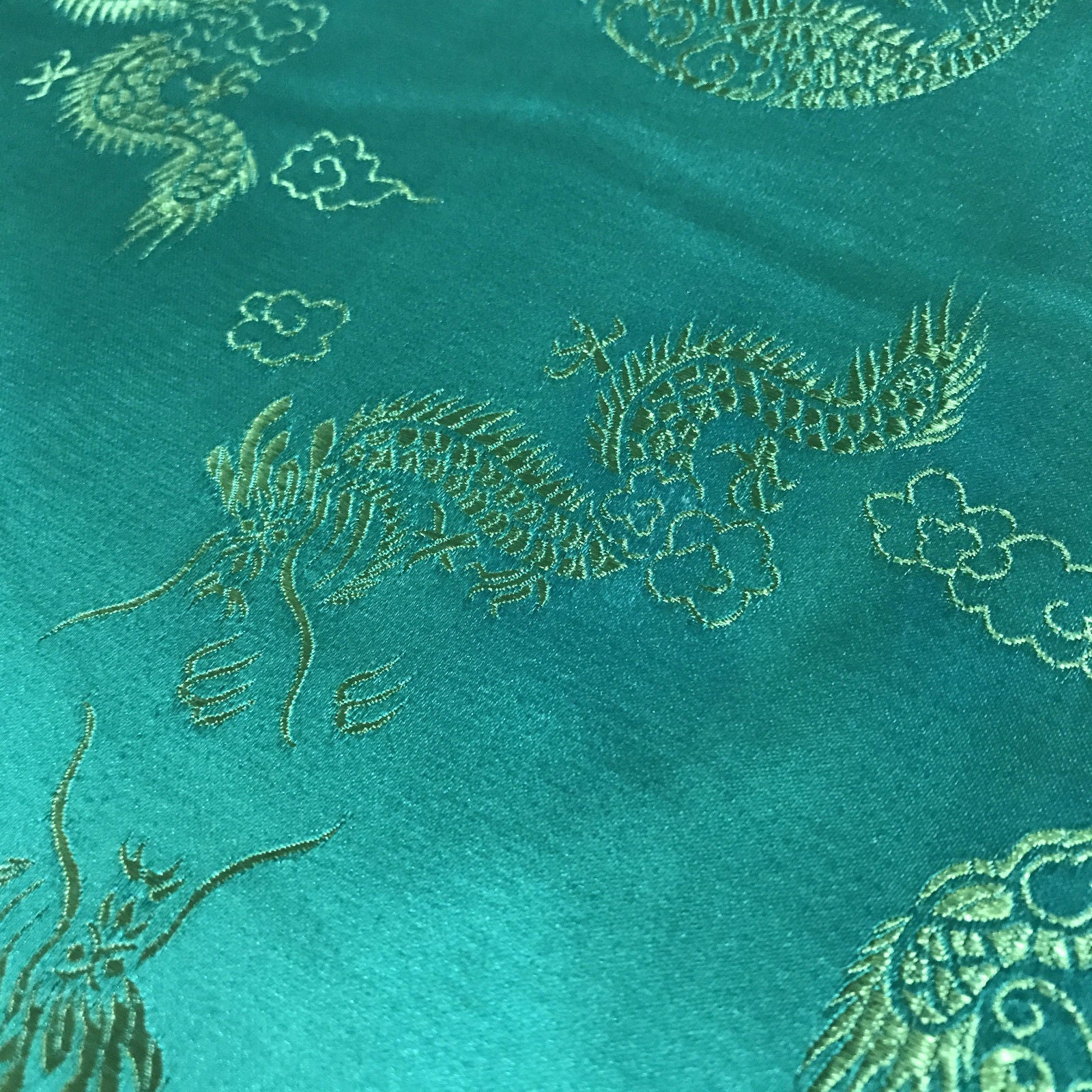 Traditional Oriental Gold Dragon Silk Satin Brocade 45' Wide M60 Mtex - Midland Textiles & Fabric