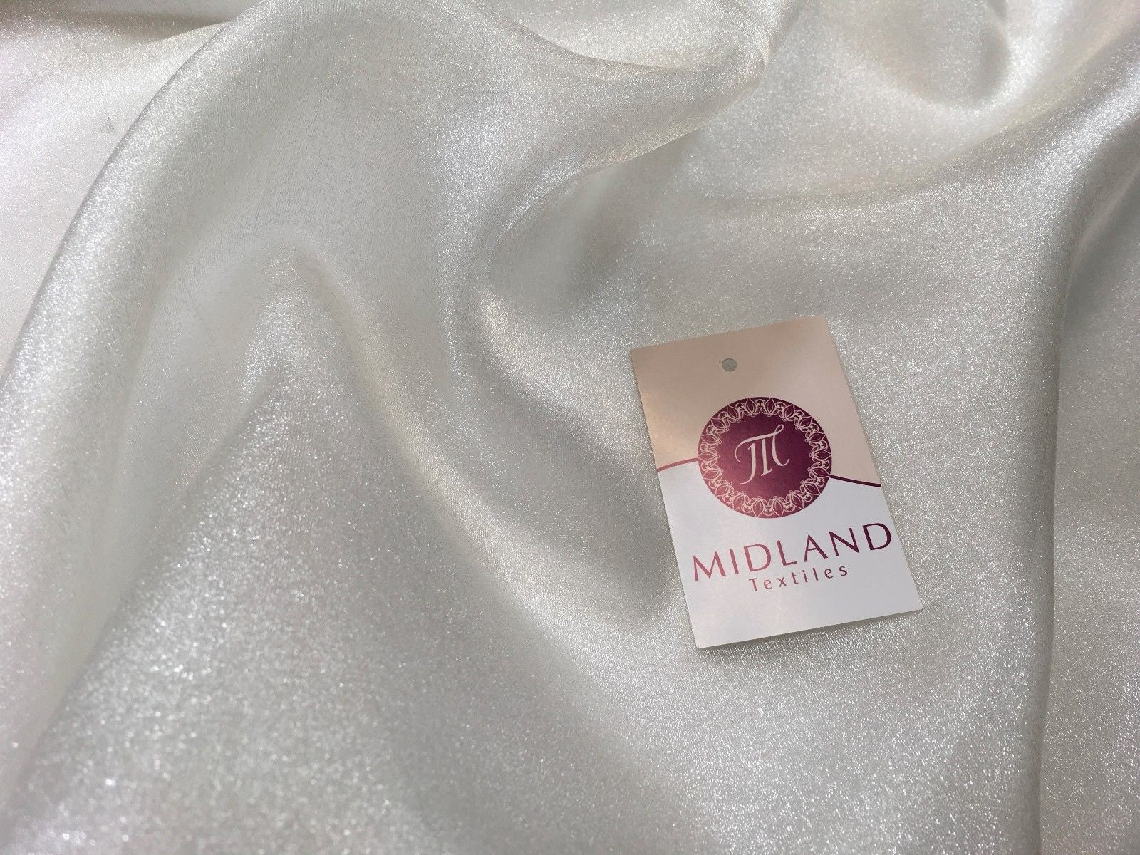 CRYSTAL ORGANZA WEDDING BRIDAL DANCE VEIL DRESS FABRIC MATERIAL 45" WIDE M111 - Midland Textiles & Fabric