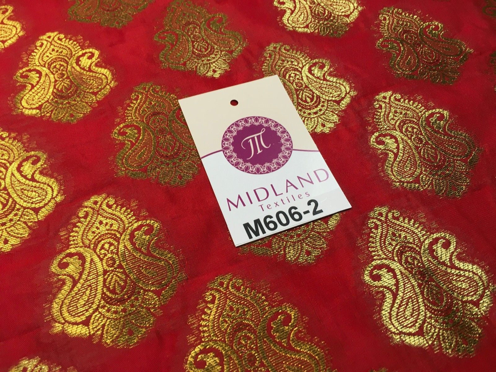 Indian Paisley Ornamental Metallic faux silk banarsi Brocade 44' Wide M606 - Midland Textiles & Fabric